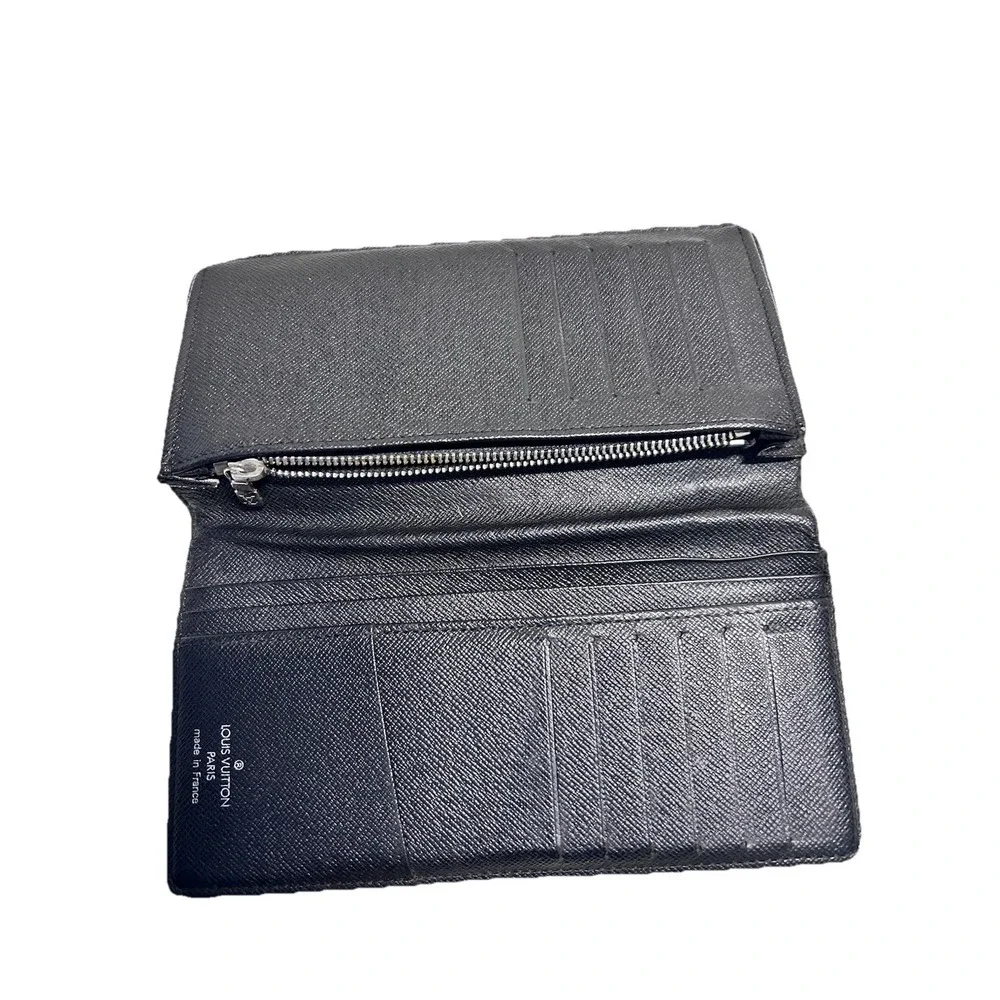 LOUIS VUITTON LV Vintage Brazza Long Bifold Wallet Damier Graphite Authentic